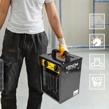 NAGRZEWNICA ELEKTRYCZNA GRZEJNIK FARELKA A++ REGULACJA TERMOSTAT 2000W 230V