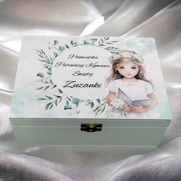 Коробка, белая подарочная коробка, Первое причастие, печать, персонализация, выкройки