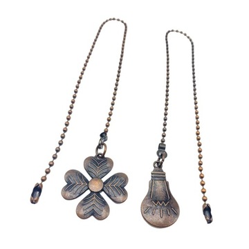 Łańcuszek przedłużający z wentylatorem z dekoracją w formie kulek w kolorze czerwono-brązowym