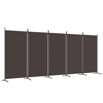 PARAWAN POKOJOWY DEKORACYJNY ŚCIANKA KOTARA 5-PANELOWY 433x180 cm BRĄZOWY