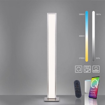LAMPA PODŁOGOWA SREBRNA PILOT ZMIANA BARW Q VITO
