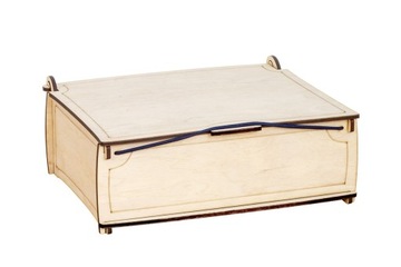 Kuferek zamykane pudełko drewniane na zdjęcia 24cm