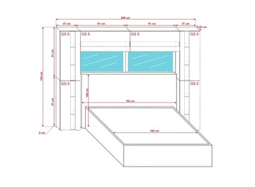 Кровать с мягкой панелью и шкафом Panama Furniture 14