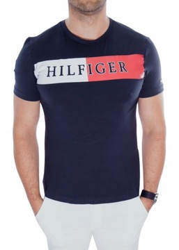 KOSZULKA TOMMY HILFIGER GRANATOWA SLIM FIT XL