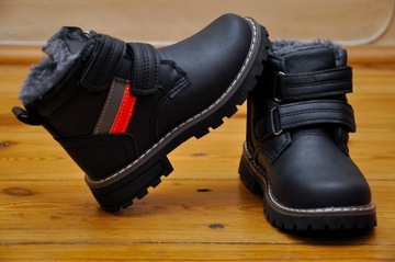 TRZEWIKI BUTY DZIECIĘCE NA RZEP RZEPY CHŁOPIĘCE OCIEPLANE WYGODNE ROZ 29