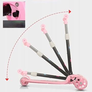 САМОКАТ ДЕТСКИЙ, ТРЕХКОЛЕСНЫЙ, СКЛАДНОЙ, СВЕТОДИОДНЫЕ КОЛЕСА