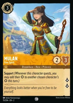 Disney Lorcana 2ROF #015 Mulan - Free Spirit