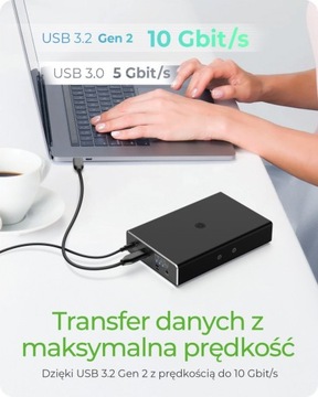 Obudowa zew Raid dla SSD HDD 2,5 SATA USB 3.2 Gen2