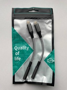 [2 sztuki] Kabel przejściowy na gniazdo audio 3,5 mm do iPhone'a, 14,5 cm