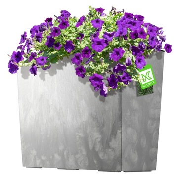 ЦВЕТОЧНЫЙ ВАЗ ЦВЕТОЧНЫЙ ГОРШОК ВЫСОКИЙ + ВСТАВКА 19x56см СЕРЫЙ БЕТОН