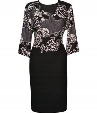 ELEGANCKA CZARNA SUKIENKA MARIA RĘKAW 3/4 R.52