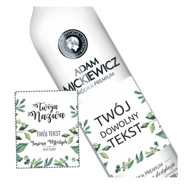 Naklejki wódka Adam Mickiewicz Ślub PERSON 5 szt