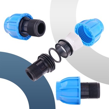 Соединитель PE 32x1/2 GZ PN 16 Резьбовая труба Ниппель Соединитель для воды Соединитель для шланга