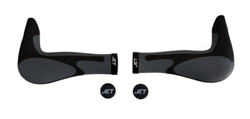 Эргономичные велосипедные ручки Jet G-205 с рожками, черно-серые A718