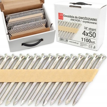 Gwoździe ANCHOR 4x50 mm taśmie GWOŹDZIARKI gazowa