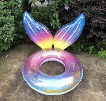 Надувной матрас для плавания с хвостом русалки для бассейна и пляжа для детей 70 см