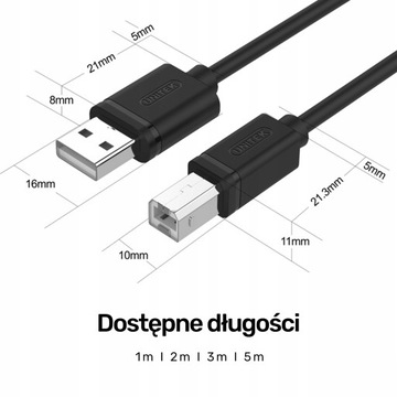 Кабель Unitek USB 2.0 AM-BM 5M