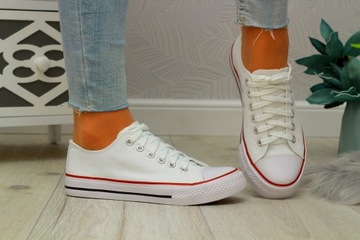 TRAMPKI BIAŁE SPORTOWE DAMSKIE TENISÓWKI KLASYCZNE