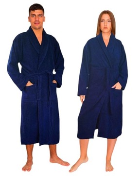 SZLAFROK DAMSKI MĘSKI UNISEX WIĄZANY CIEPŁY GRUBY ELEGANCKI BEZ KAPTURA L