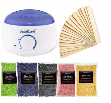 ZESTAW DO DEPILACJI PODGRZEWACZ WOSK TWARDY 5x100g