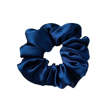 Gumka do włosów satynowa scrunchie Granatowa