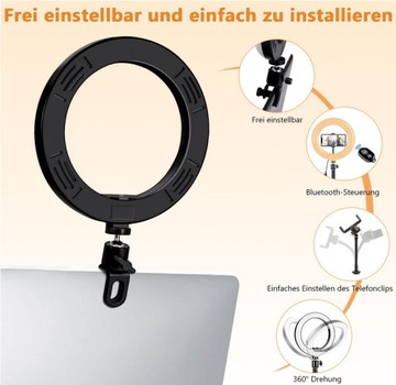 Светодиодная кольцевая лампа для макияжа, штатив для селфи, набор пультов дистанционного управления, затемнение