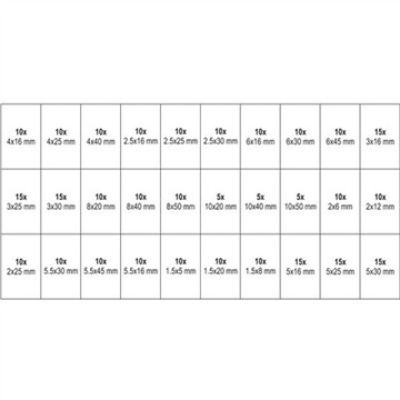 Булавки пружинные 315шт, микс размеров Yato