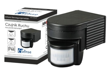ŚCIENNY CZUJNIK RUCHU ZMIERZCHU PIR ZEWNĘTRZNY LED NATYNKOWY CZUJKA SENSOR