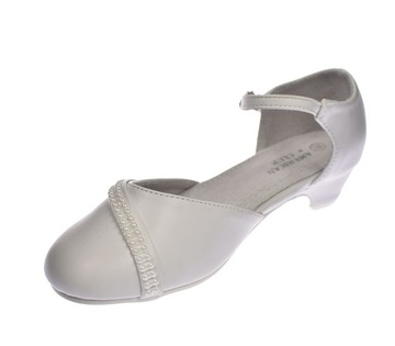 Белые балетки на высоком каблуке для причастия, размер 41/24. 38