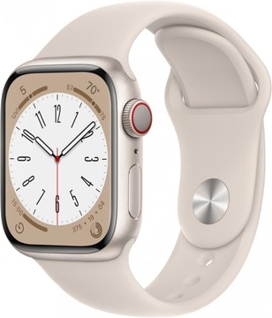 Apple Watch 8 41mm GPS Aluminium Starlight Księżycowa Poświata JAK NOWY