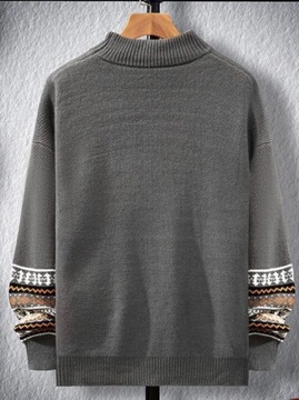 SHEIN СЕРЫЙ МУЖСКОЙ СВИТЕР С ДЛИННЫМИ РУКАВАМИ M V4A