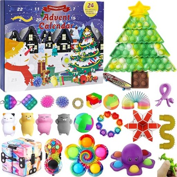 РОЖДЕСТВЕНСКИЙ АДВЕНТ-КАЛЕНДАРЬ АНТИСТРЕСС POP IT FIDGET TOYS 2023