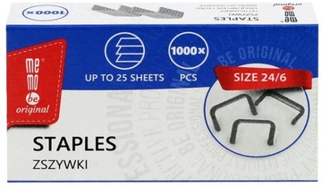 ZSZYWKI do ZSZYWACZA biurowego 24/6 1000 SZTUK MemoBe PORZĄDNIE SPINAJĄ