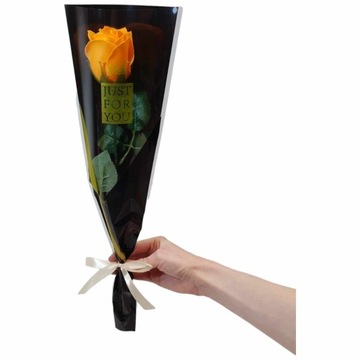 Bukiet róża mydlana jak żywa 43 cm pomarańczowa PREZENT NA DZIEŃ KOBIET