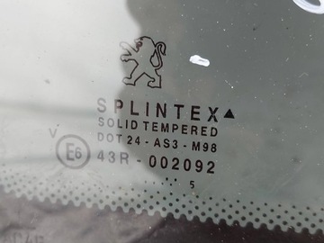 SKLO (OKNO) KAROSERIE LEVÝ ZADNÍ TROJŮHELNÁ PEUGEOT 1007 (KM_)