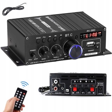 Мини-усилитель Bluetooth стерео аудио для мобильных устройств, FM, вход SD/USB