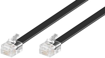 Kabel płaski modularny RJ12 (6P6C) czarny 6 m
