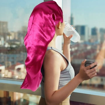 1 комплект шелковой повязки для сна с вьющимися волосами