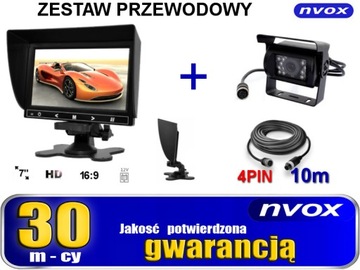 MONITOR SAMOCHODOWY KAMERA COFANIA 12V 4PIN ZESTAW