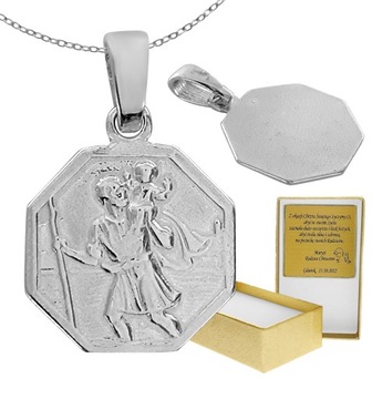 Группа Святой медаль Krzysztof Silver 925 ГравА