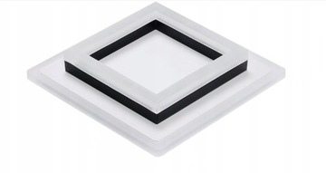 LAMPA SUFITOWA LED PLAFON CZARNA KWADRAT 24W 6500K