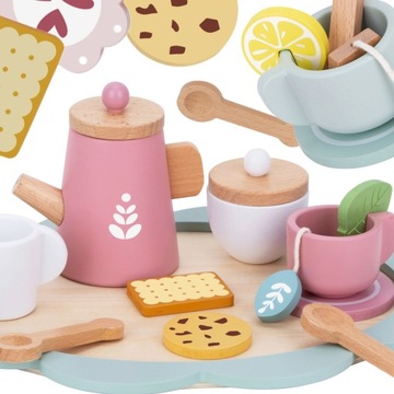 POPOŁUDNIOWA HERBATKA DREWNIANY ZESTAW SERWIS TOOKY TOY