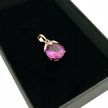 ЗОЛОТОЙ КУЛОН, ФИОЛЕТОВЫЙ КАМЕНЬ ДЛЯ SWAROVSKI 18K