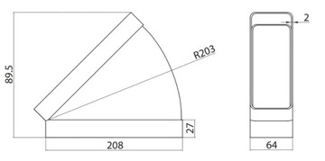 Kolano poziome 204x60 45st. VENTS