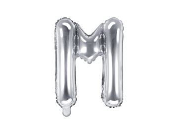 Balon Foliowy Literka Srebrna M Alfabet 35cm