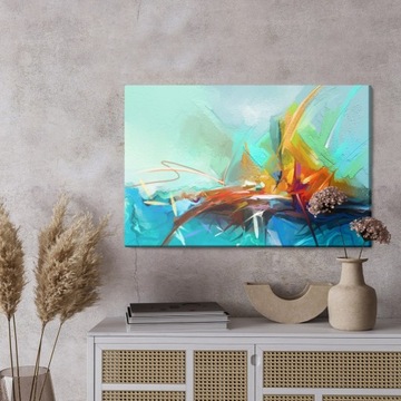 Obraz Na Płótnie ABSTRAKCJA do salonu pokoju Żaglówka KOLOROWA Canvas 90x60