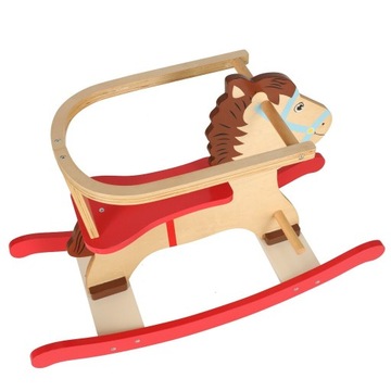 Лошадка-качалка, детская качалка с деревянной спинкой