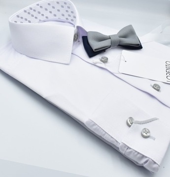 РУБАШКА БЕЛАЯ для мальчика, элегантное общение 134/140 SLIM