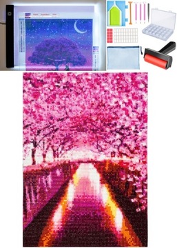 TABLICA LED Z AKCESORIAMI + HAFT DIAMENTOWY ALEJA