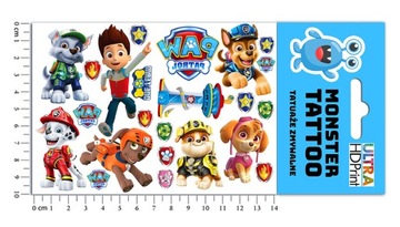 НАБОР 3В1 ДЕТСКАЯ ФУТБОЛКА ТАТУИРОВКИ НАКЛЕЙКИ PAW PATROL 104 КАЧЕСТВА